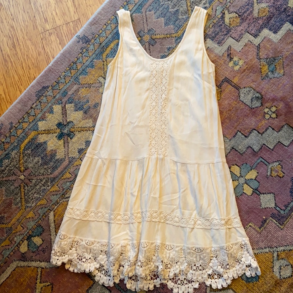 Crochet boho mini dress